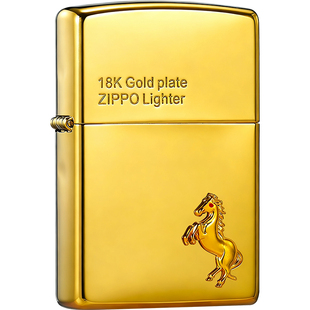 Zippo打火机正品镀金18K生肖马年限定防风煤油官方正版送男士礼物