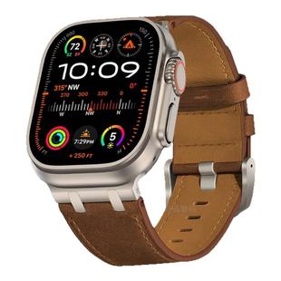 ERFG适用AppleWatch Ultra3表带苹果S11手表S10新款疯马纹真皮S9夏天7个性SE小众新品高级iwatch运动49mm配件