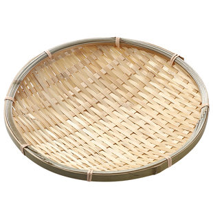 手工竹编簸箕 竹筛子 客厅家用收纳筐 圆形竹篮子 点心托盘竹筲箕