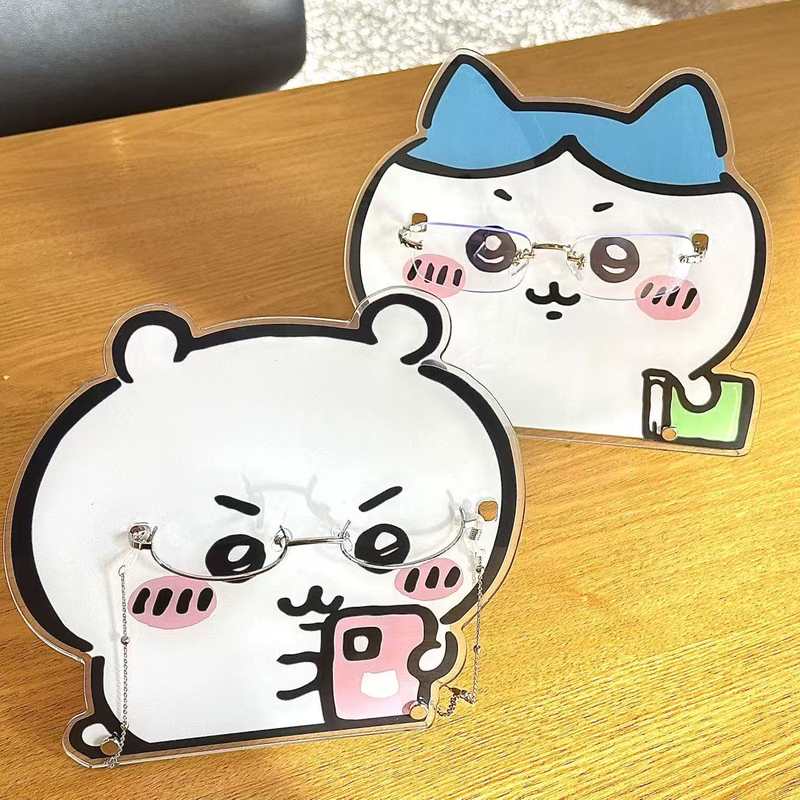 可爱chiikawa吉伊卡哇亚克力周边眼镜架立牌展示桌面摆件装饰收纳