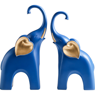 轻奢高级感小家居装饰品酒柜电视柜软装大象摆件卧室家里乔迁新居