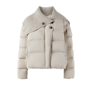 【所有女生的衣橱直播间】秋水伊人针织拼接羽绒服直筒阔腿牛仔裤