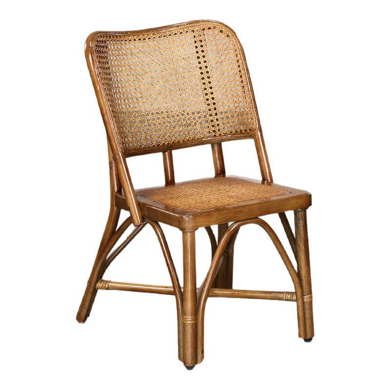 万和藤单人靠背椅子阳台休闲小椅子专用藤椅编织家用老人竹编餐椅