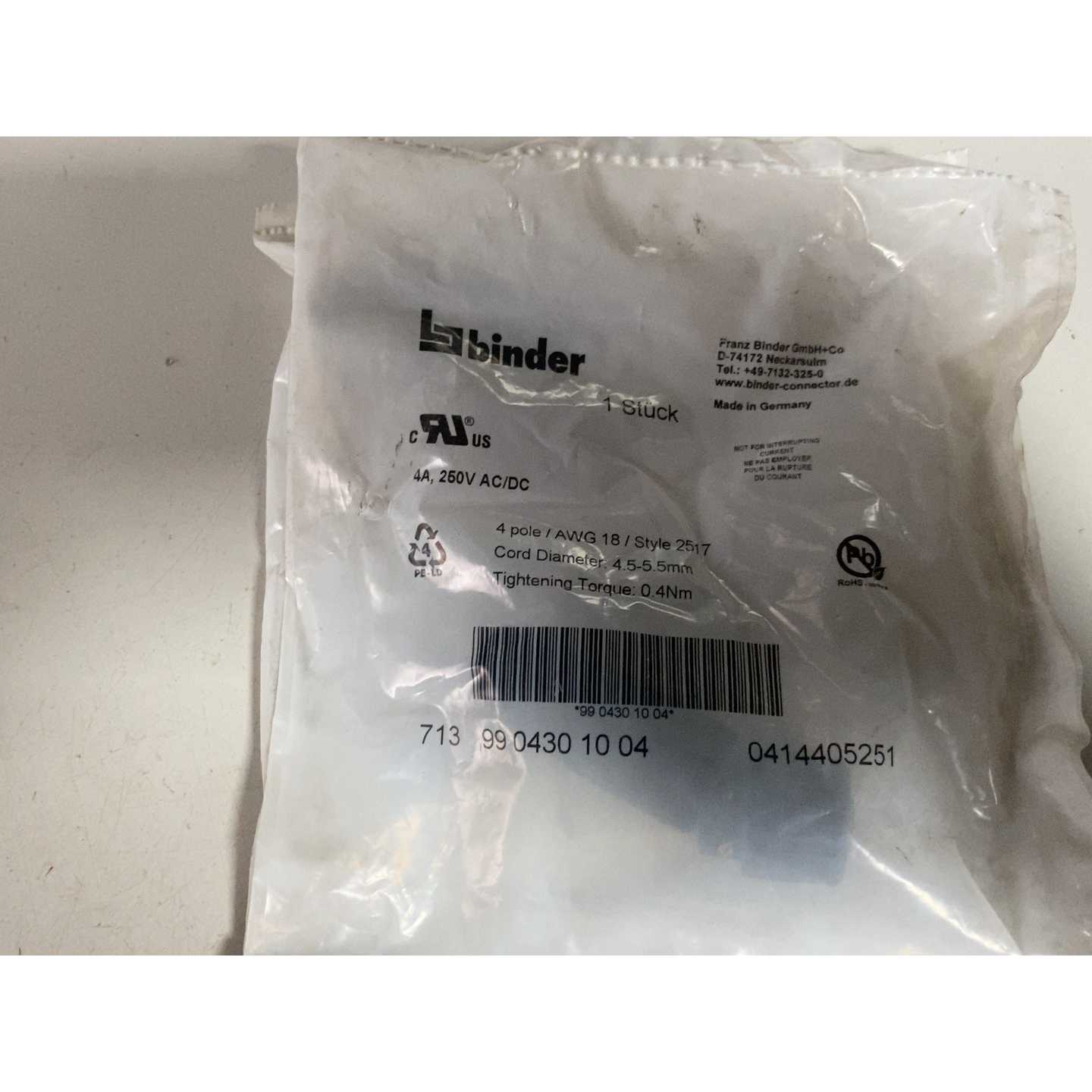 议价-binder传感器插头4 pole/AWG 18/