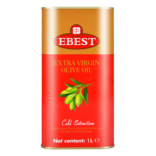易贝斯特特级初榨橄榄油1L西班牙原装进口食用油炒菜烹饪健康