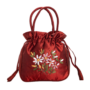 手提包手工绣花小包包妈妈手拿包古民族风中老年逛街零钱手机女包