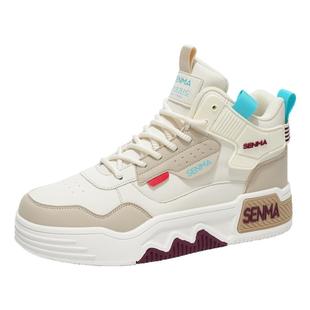 森马男鞋2025冬季新款厚底加绒加厚保暖运动鞋青少年高帮休闲板鞋