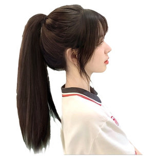 假发女直发马尾仿真发高抓夹式卷长发可扎低辫子假头发抓夹假马尾