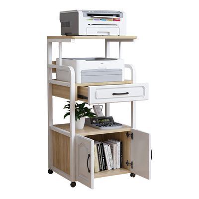 移动打印机置物架带抽屉欧式柜门