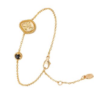 sanswood森吾《蒙苏里鸢》浮雕鸢尾花印章手链女简约精致秋冬手饰