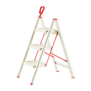 奥鹏锁扣梯子家用折叠伸缩梯子加厚楼梯人字室内多功能三步小梯凳