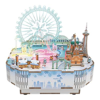 同趣拼装八音盒冰雪哈尔滨