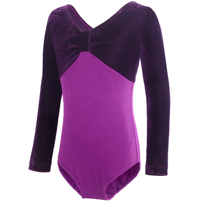 艾舞戈儿童跳舞衣服拼绒连体服