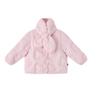 babycare儿童轻薄羽绒服外套带围巾红嘴雁绒男女童装宝宝轻暖冬