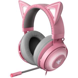 Razer雷蛇北海巨妖萌猫版V2粉晶头戴式有线耳机女生礼物