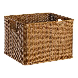 柜子收纳筐仿藤编大号 INS风橱柜衣柜整理篮简约客厅储物筐杂物篮