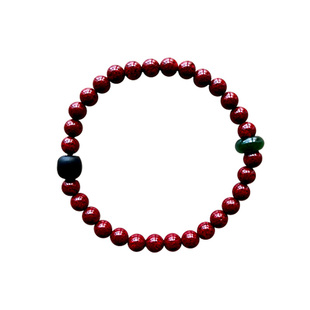 曦光里【朝珠】正品配证书天然高含量晶体砂 朱砂高品转运环手串