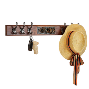 实木多功能挂衣钩门后粘胶挂钩置物架免打孔强力承重壁挂衣帽架