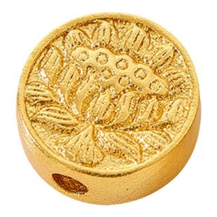 古法沙金宝相花五路财神花朵圆盘形隔珠手串项链手链龙diy配饰