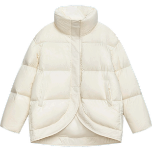 播小众白鸭绒羽绒服女秋冬设计感短款立领面包服DDQ4RD5729