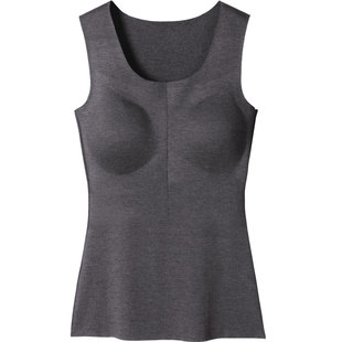 无痕保暖背心女带胸垫文胸背心一体式内衣裹胸吊带内搭加绒打底衫