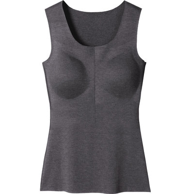 无痕聚拢免穿文胸一体式保暖背心