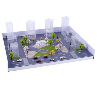 建筑沙盘模型diy手工材料包仿真马路面贴纸廊架场微缩玻璃楼大厦