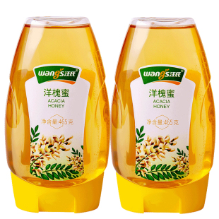 汪氏洋槐蜂蜜465g*2瓶纯正天然槐花蜜糖百花蜜蜂园旗舰店官方