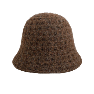 双面可戴韩版ins风毛绒渔夫帽女秋冬双层保暖针织显脸小百搭冷帽