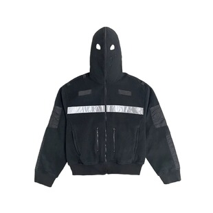 Grailz project gr小众潮牌蒙面摇粒绒反光条纹拼接拉链夹克外套