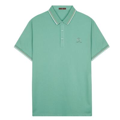 高珠波工艺撞色翻领短袖POLO衫