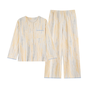 上海故事小清新全棉纯棉女士家居服套装带胸垫可外穿睡衣礼盒装