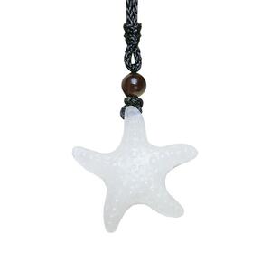和合玉器和田玉羊脂玉海星吊坠海洋动物玉坠羊脂白玉星星挂件吊坠