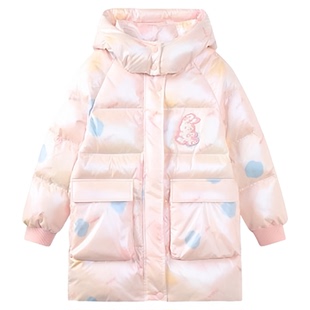 【御寒系列】太平鸟童装女童羽绒服新款炫彩珠光亮面免洗外套夹克