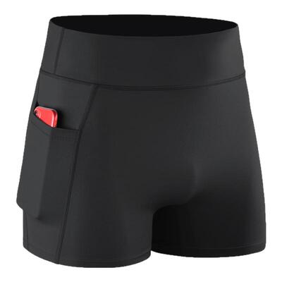 男士高弹运动健身跑步三分打底裤