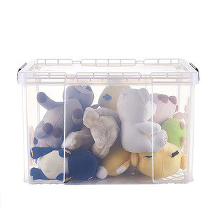 加厚塑料箱透明直角整理箱特大好大衣包玩具储物箱学生书籍收纳箱