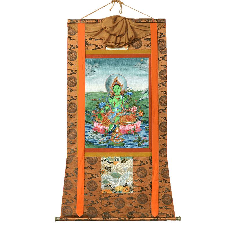 闯隆居家装饰挂画藏式刺绣唐卡