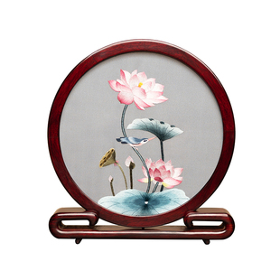 苏绣摆件创意双面绣桌面装饰摆台中国风刺绣特色商务礼品纪念礼物