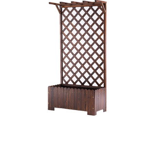 碳化阳台长方形种植箱花盆室内户外防腐木花箱栅栏爬藤架庭院装饰