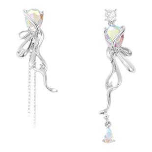 冷淡风流苏耳环女小众设计感高级气质耳钉夸张耳坠不对称纯银耳饰