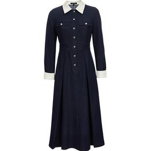 Vero Moda连衣裙2026春季新款撞色口袋大裙摆收腰牛仔裙百搭通勤