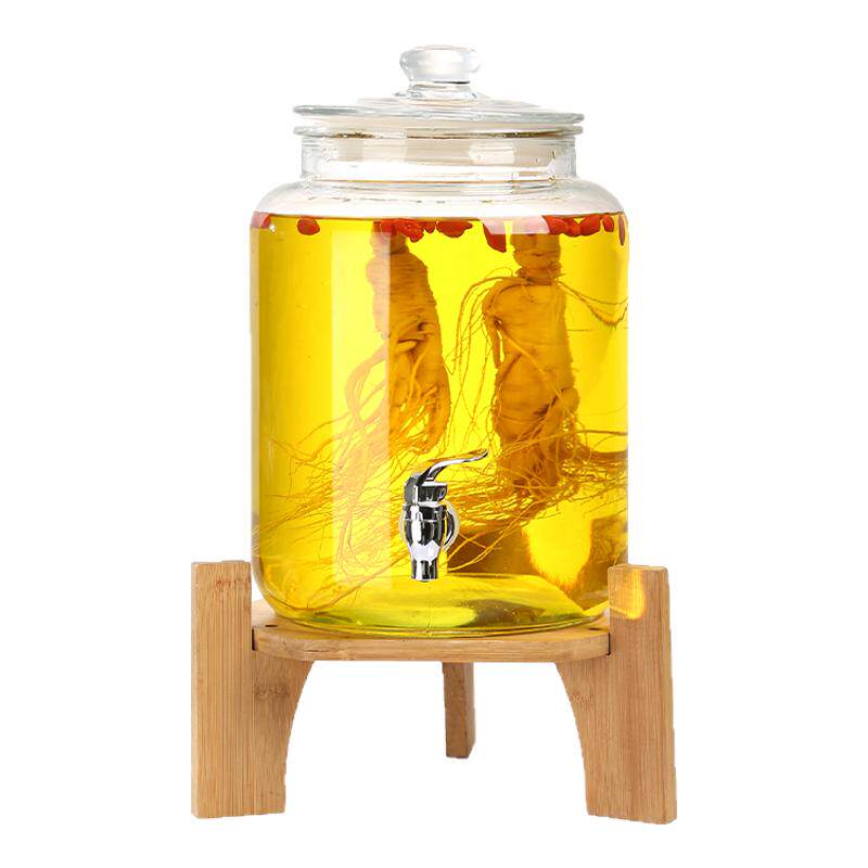 人参泡酒瓶高档密封药白酒罐玻璃瓶加厚带龙头酒缸酒桶坛子空容器
