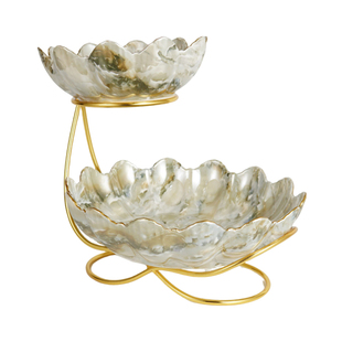 欧式多层陶瓷水果盘客厅茶几家用干果糖果果盘蛋糕架甜品台点心盘