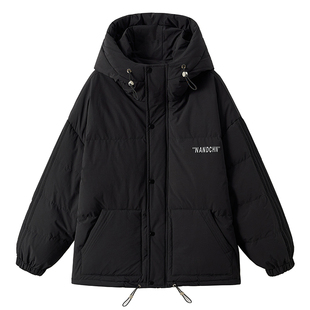 初中生羽绒服少女大童短款连帽加厚保暖外套高中生16岁15岁羽绒衣