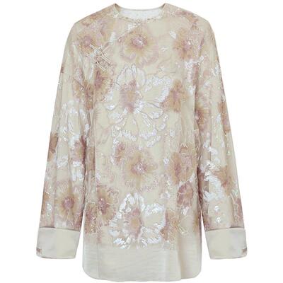 亮片提花珠绣国风假两件短外套