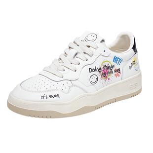 云旗同款百丽礼盒SMILEY联名流浪派对小白鞋女款运动休闲鞋E6Y1