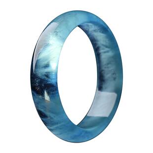 【孤品】碧落凝冰·毕业级全透体海蓝宝手镯亲宝水晶镯子饰品女