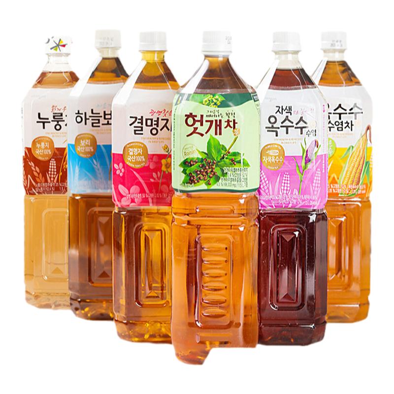 韩国熊津大麦茶进口玉米须饮品0糖0脂0能量1.5L*12瓶装植物饮料