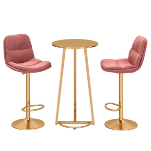 吧台家用圆形阳台隔断储置物现代简约轻奢台球室休闲高脚桌椅组合