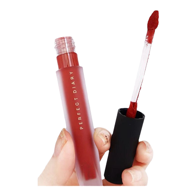 完美时光日记丝绒唇釉哑光款胡萝卜色正红雾面不沾杯不掉色口红女